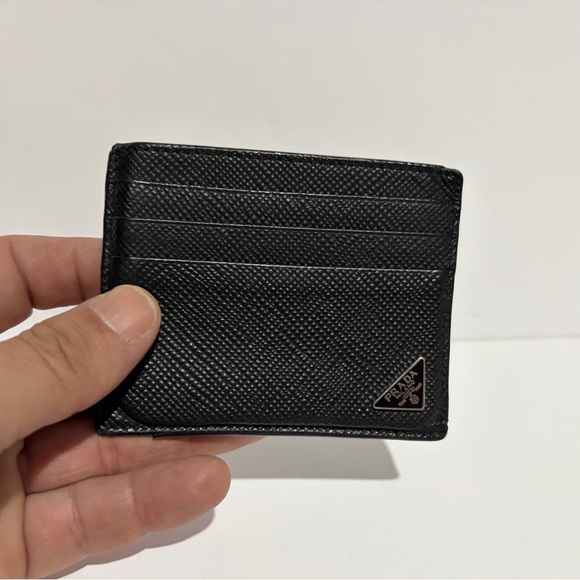 Prada Black Leather Card Holder wallet - Picture 2 of 7
